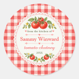 Tomaten-Chutney-Geschenklabel selbstgemacht Runder Aufkleber