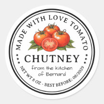Tomaten-Chutney-Konservierungs-Etikett
