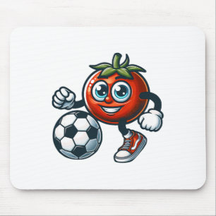 Tomaten-Fußballspieler Süße Cartoon Mit Fußball Mousepad