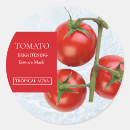 Tomaten-Gesichtsmaske Etikett Runder Aufkleber