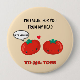 Tomaten in Liebe Niedlich Romantischer Valentinsta Button