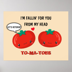Tomaten in Liebe Niedlich Romantischer Valentinsta Poster