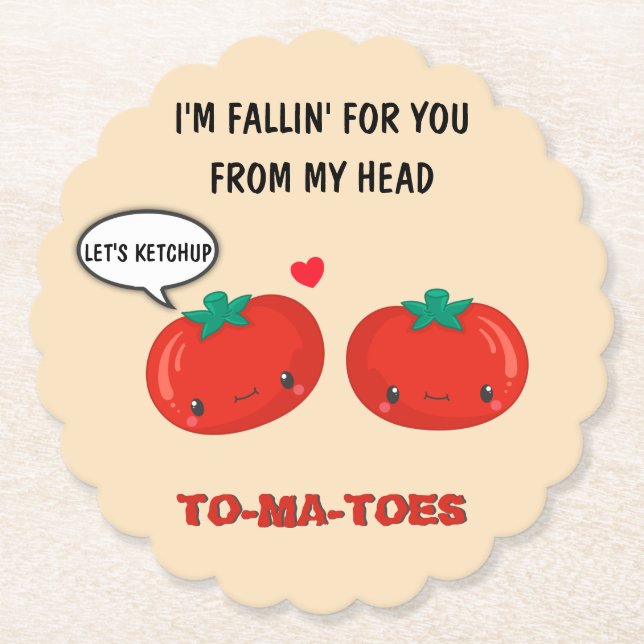 Tomaten in Liebe Niedlich Romantischer Valentinsta Untersetzer (Vorderseite)