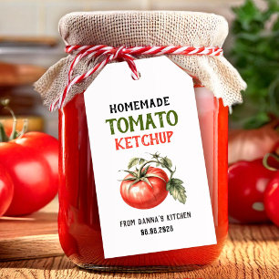 Tomaten-Ketchup-Etikett mit roter Tomate Geschenkanhänger