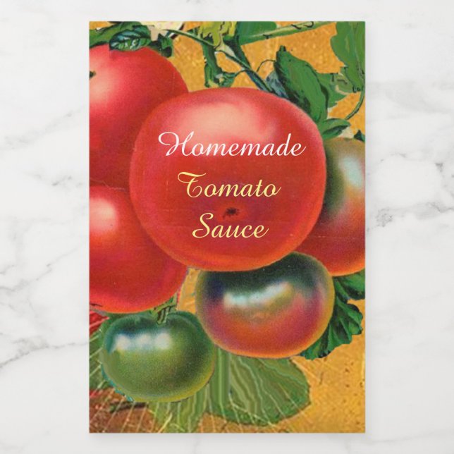 TOMATEN KÜCHENHALTUNG ,KANN,TOMATENSAUCE LEBENSMITTELETIKETT (Einzelnes Label)