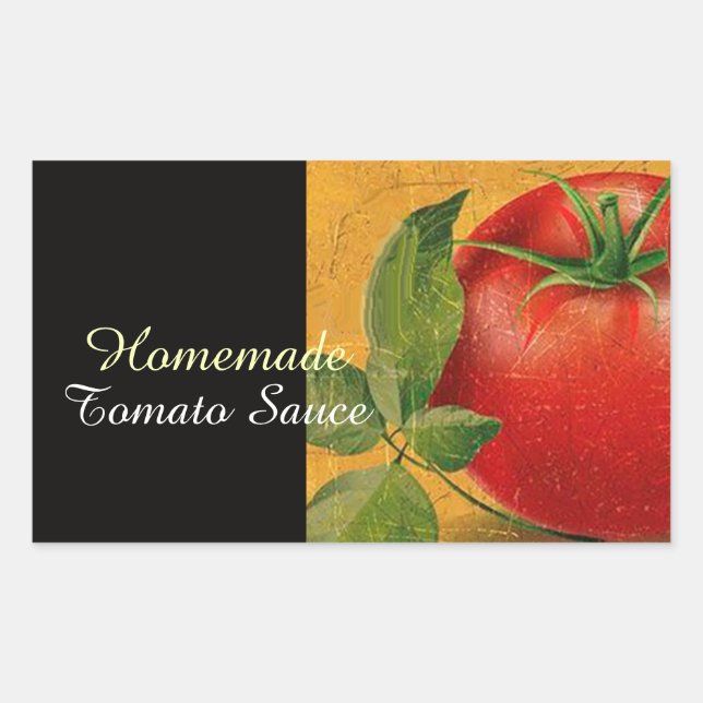 TOMATEN KÜCHENHALTUNG ,KANN,TOMATENSAUCE RECHTECKIGER AUFKLEBER (Vorderseite)
