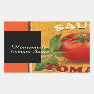 TOMATEN KÜCHENHALTUNG ,KANN,TOMATENSAUCE RECHTECKIGER AUFKLEBER