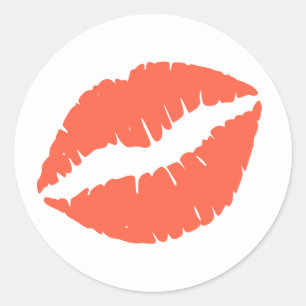 Tomaten-Lippenstiftabdruck Runder Aufkleber