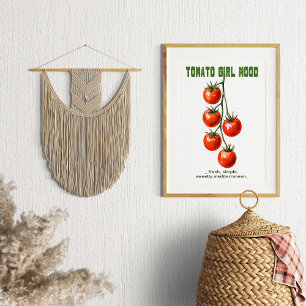 Tomaten-Mädchen-Stimmung Wasserfarben-Ästhetik Poster