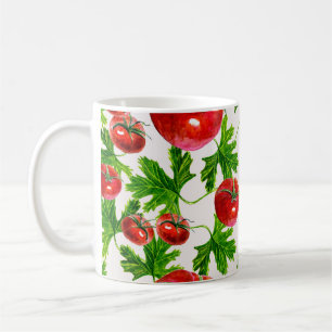 Tomaten mit Blättern Muster Kaffeetasse