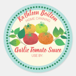 Tomaten/Paradeiser-Basilikum-Tomatensauce Zuhause  Runder Aufkleber