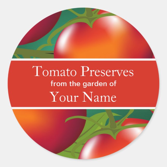 Tomaten/Paradeiser Canning-Aufkleber Runder Aufkleber (Vorderseite)