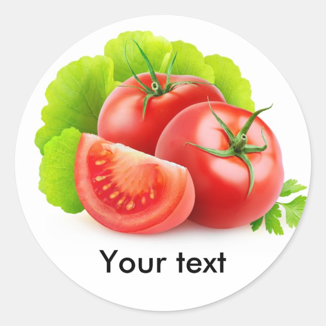 Tomaten/Paradeiser und Salat Runder Aufkleber (Vorderseite)