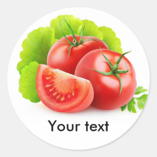 Tomaten/Paradeiser und Salat Runder Aufkleber