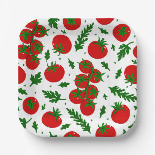 Tomaten Rauke Gemüse vegan vegetarisch Pappteller