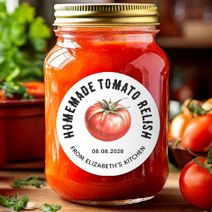 Tomaten-Relish-Einmachlabel selbstgemachte Tomate Runder Aufkleber