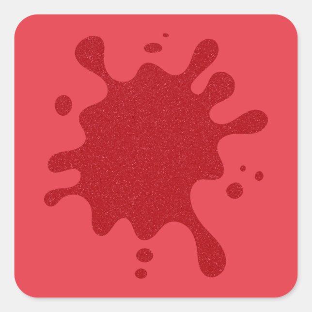 Tomaten Rot Glitter Splash Quadratische Aufkleber  (Vorderseite)