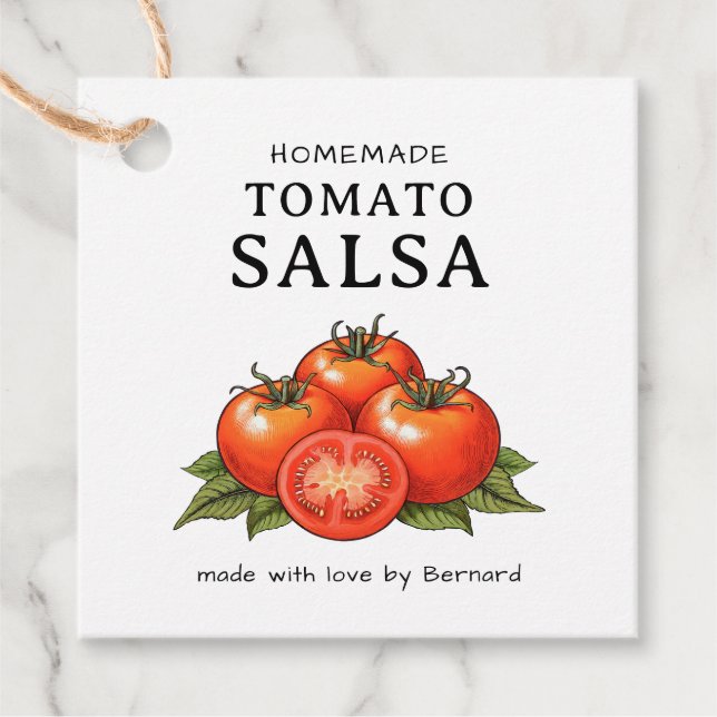 Tomaten-Salsa-Etikett Geschenkanhänger (Vorderseite)