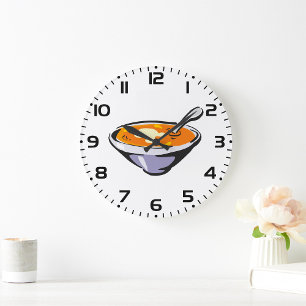 Tomaten-Suppe-Schale mit Löffel Große Wanduhr