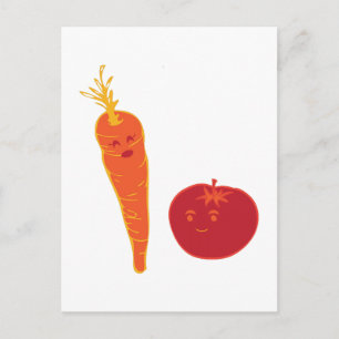 Tomaten und Karotten Postkarte