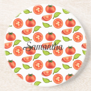 Tomaten und Oregano Getränkeuntersetzer