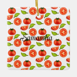 Tomaten und Oregano Keramikornament