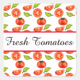Tomaten und Oregano Quadratischer Aufkleber