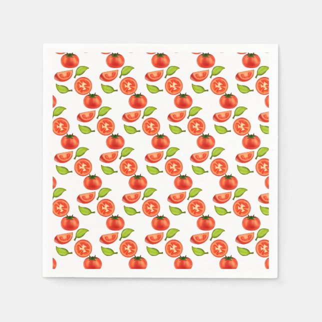 Tomaten und Oregano Serviette (Vorderseite)