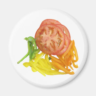Tomaten und Paprikaschoten in Scheiben Magnet