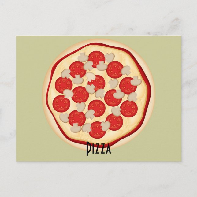 Tomaten und Pilze Pizza Rezept Karte (Vorderseite)