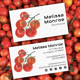 Tomaten Wasserfarbe Gesunder Koch Soziale Symbole Visitenkarte