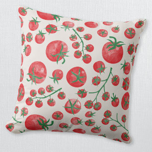 Tomaten Wasserfarbe Mittelmeer Kissen