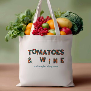 Tomaten & Wein Sommer Shopping Tragetasche
