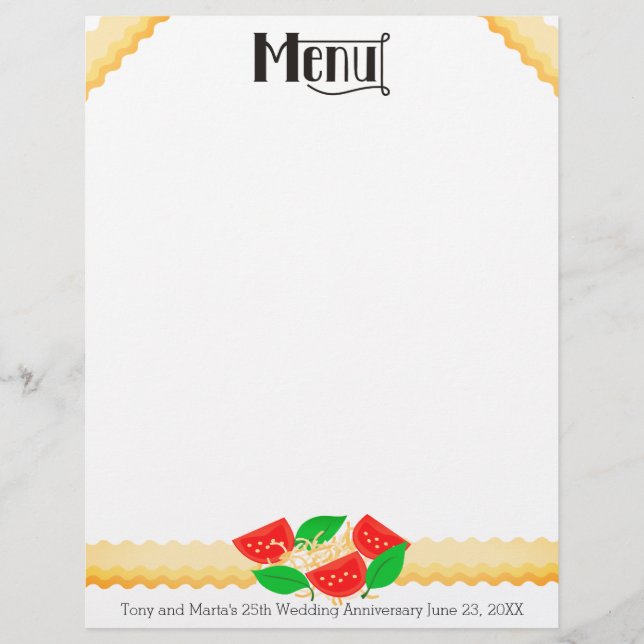 Tomatenbasilikum lasagna pasta menu letterhead (Vorderseite)