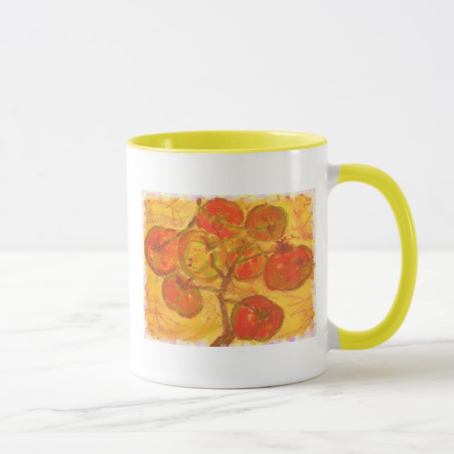 Tomatencluster Aquarell Tasse (Rechts)