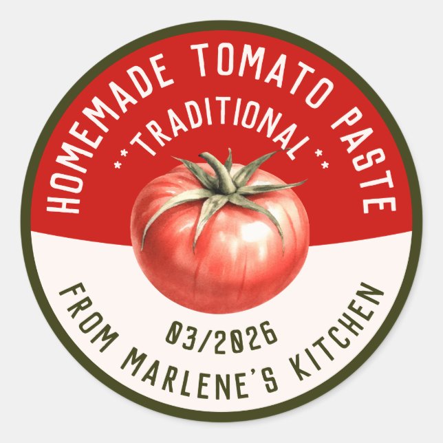 Tomatencreme in zwei Farben Runder Aufkleber (Vorderseite)