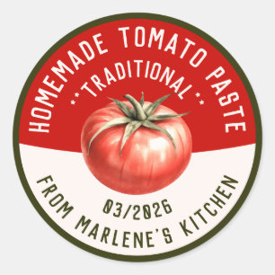 Tomatencreme in zwei Farben Runder Aufkleber