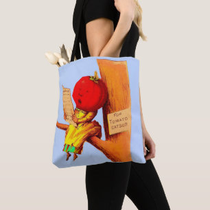 Tomatenführerin mit viktorianischer Visitenkarte Tasche