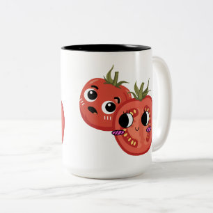 Tomatengaffel  zweifarbige tasse