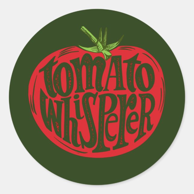 Tomatengarten Gemüsepflanze Zeichnend Gartenkarte Runder Aufkleber (Vorderseite)