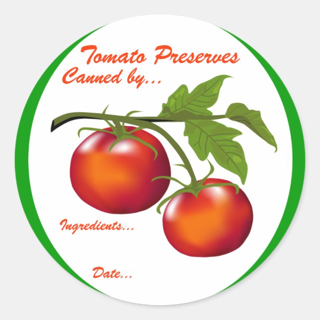 Tomatenkonserven Runder Aufkleber (Vorderseite)