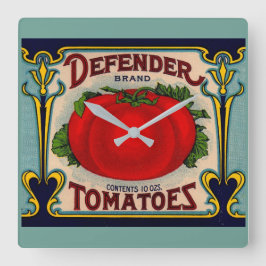 Tomatenmarke Defender der 1910er Jahre Quadratische Wanduhr