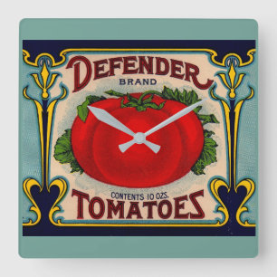 Tomatenmarke Defender der 1910er Jahre Quadratische Wanduhr