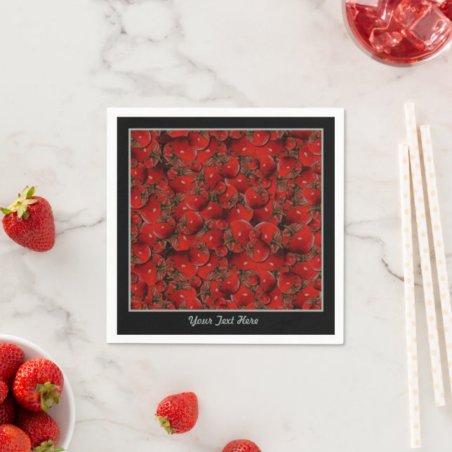 Tomatenpapier Napkins - Fakultative Personalisieru Serviette (Beispiel)