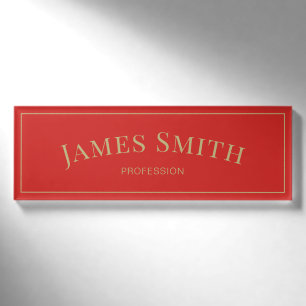 Tomatenrot Modern Minimalist Professional Namenschild
