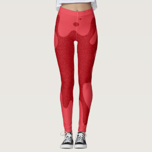 Tomatenrote gesprenkelte-Panel-Leggings – anpassba Leggings