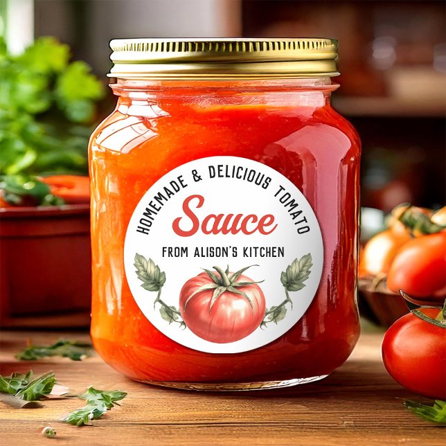 Tomatensaft im Vintagen Stil Runder Aufkleber (Von Creator hochgeladen)
