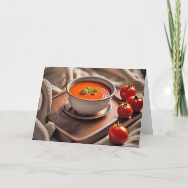 Tomatensuppe auf der Wasserdecke Karte (Vorderseite)