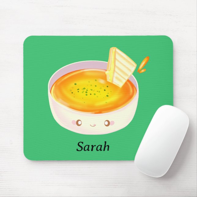 Tomatensuppe und gegrilltes Käsesandwich Mousepad (Mit Mouse)