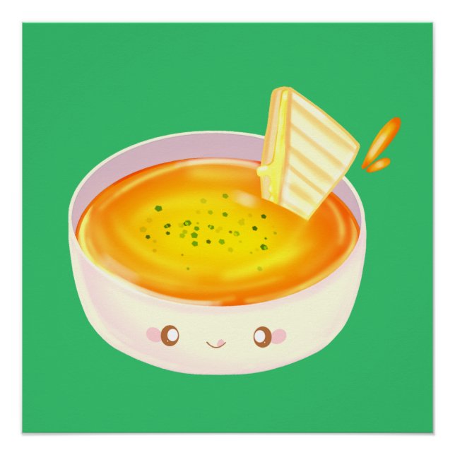 Tomatensuppe und gegrilltes Käsesandwich Poster (Vorderseite)